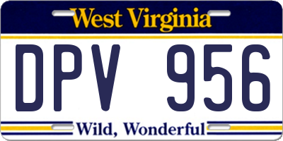 WV license plate DPV956