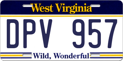 WV license plate DPV957