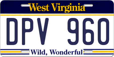 WV license plate DPV960