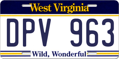 WV license plate DPV963