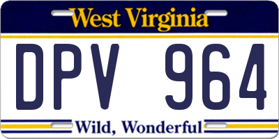 WV license plate DPV964