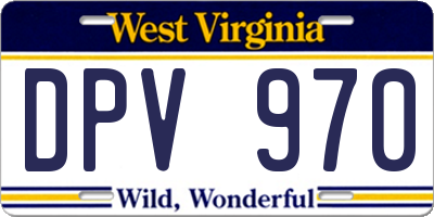 WV license plate DPV970