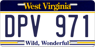 WV license plate DPV971