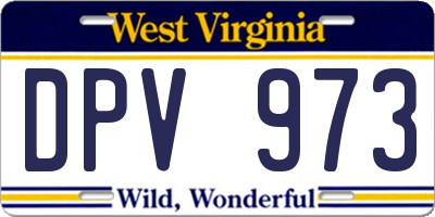 WV license plate DPV973