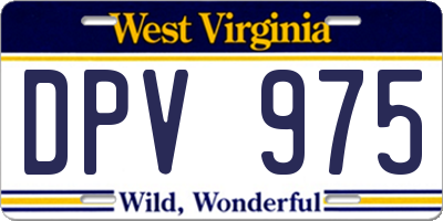 WV license plate DPV975