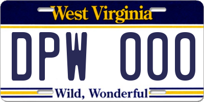 WV license plate DPW000