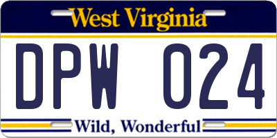 WV license plate DPW024