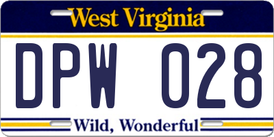 WV license plate DPW028