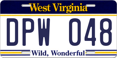 WV license plate DPW048