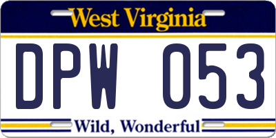 WV license plate DPW053