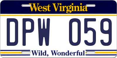 WV license plate DPW059