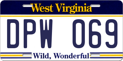 WV license plate DPW069