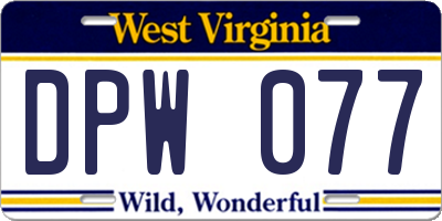 WV license plate DPW077