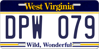 WV license plate DPW079