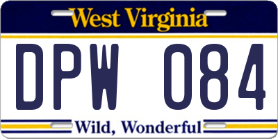 WV license plate DPW084