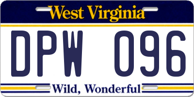 WV license plate DPW096