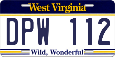 WV license plate DPW112