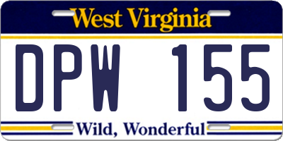 WV license plate DPW155