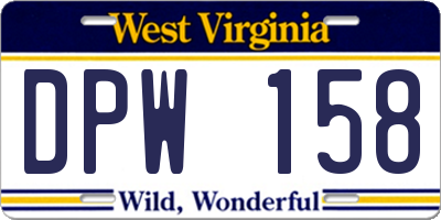 WV license plate DPW158