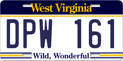 WV license plate DPW161