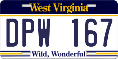 WV license plate DPW167