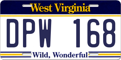 WV license plate DPW168