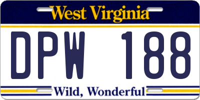 WV license plate DPW188