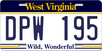 WV license plate DPW195