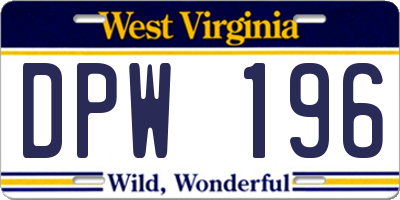 WV license plate DPW196