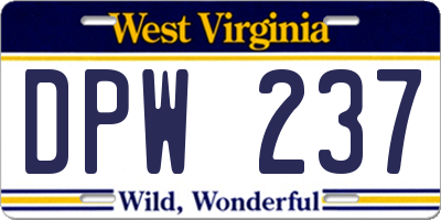 WV license plate DPW237