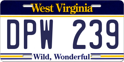 WV license plate DPW239