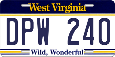 WV license plate DPW240