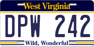 WV license plate DPW242