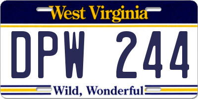 WV license plate DPW244