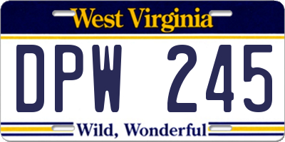 WV license plate DPW245
