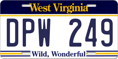 WV license plate DPW249