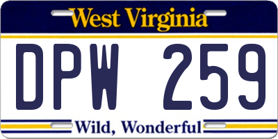 WV license plate DPW259