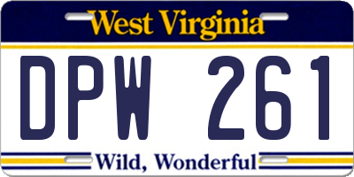WV license plate DPW261