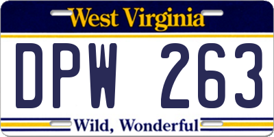 WV license plate DPW263
