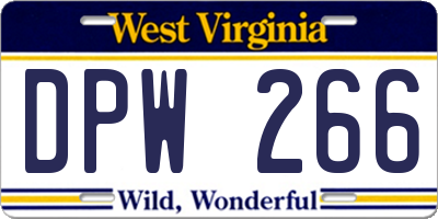 WV license plate DPW266