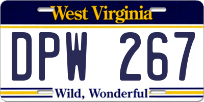 WV license plate DPW267