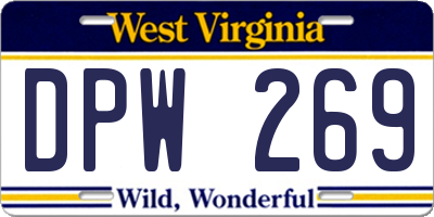 WV license plate DPW269