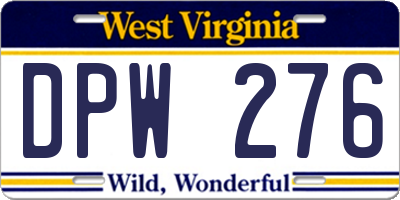 WV license plate DPW276