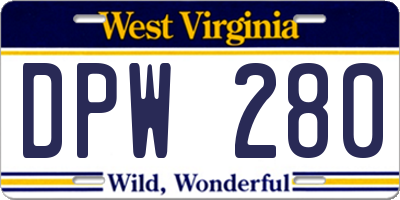 WV license plate DPW280