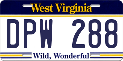 WV license plate DPW288