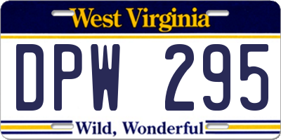 WV license plate DPW295