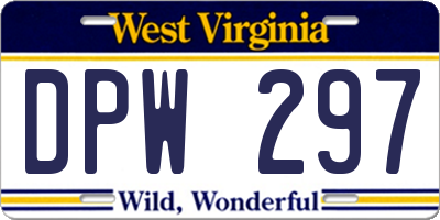 WV license plate DPW297