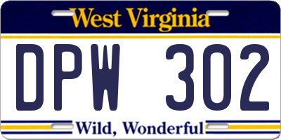 WV license plate DPW302
