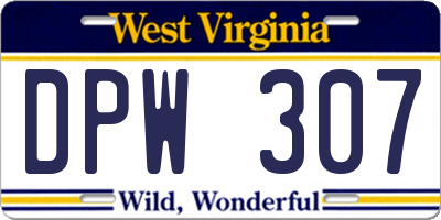 WV license plate DPW307