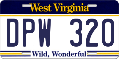 WV license plate DPW320